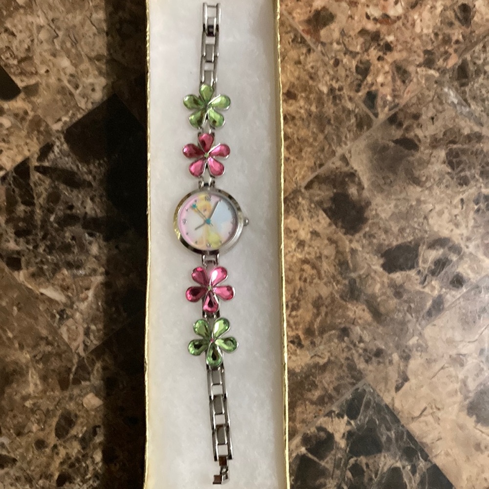 Vintage Tinker bell Disney Floral Watch. OS